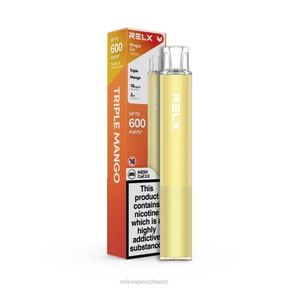 RELX Vape Review - dreifache Mango RELX MagicGo ga600 LXJP47